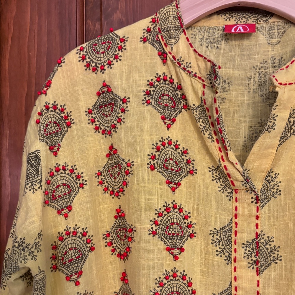 Upcycled Indian dress made into a top. - Picture 2 of 5